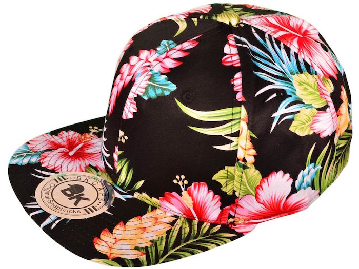 BK Caps Cotton Flat Bill Floral Snapback Hats 